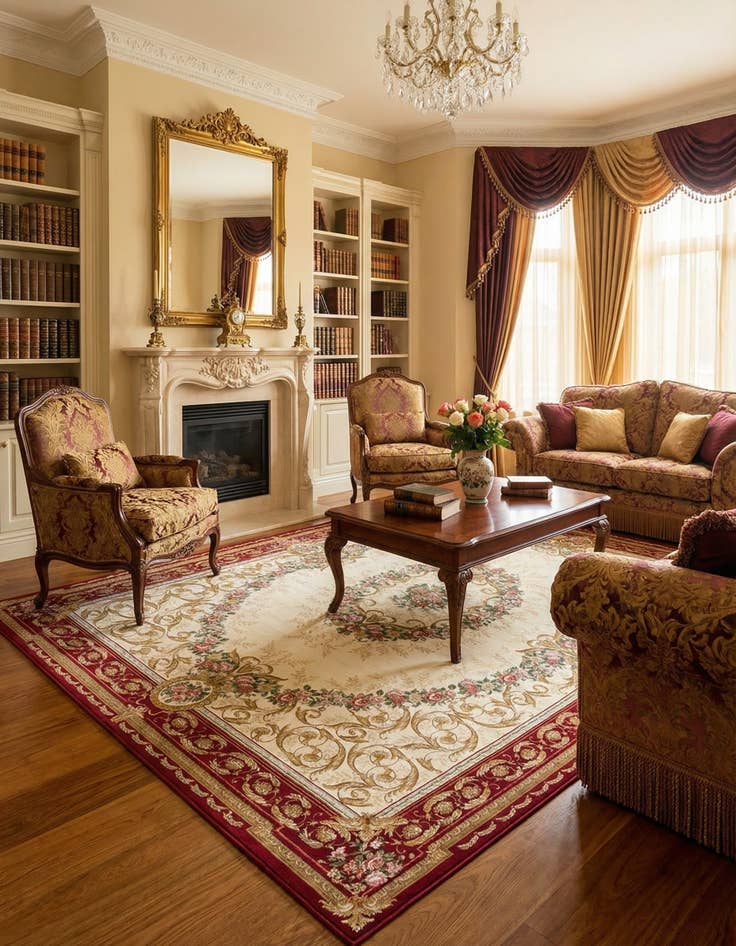 Detail image of 10' x 14'  Washable Traditional Indoor / Outdoor Rug