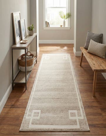 Jill Zarin Beige Uptown Lenox Hill Runner Rug