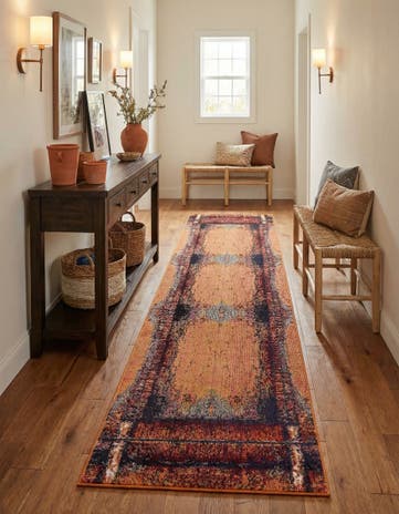 2' 7 x 12' Washable Hyacinth Runner Rug