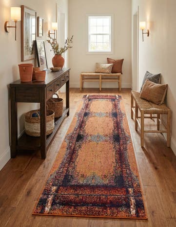 2' 7 x 12' Washable Hyacinth Runner Rug
