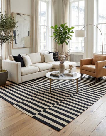 6' 9 x 9' 8 Hand Woven Kilim Modern Wool Rug