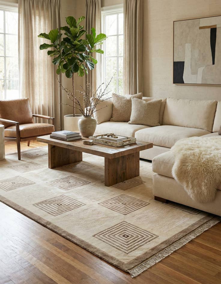 Detail image of 8' 1 x 11' 7  Hand Knotted Darya Wool Rug