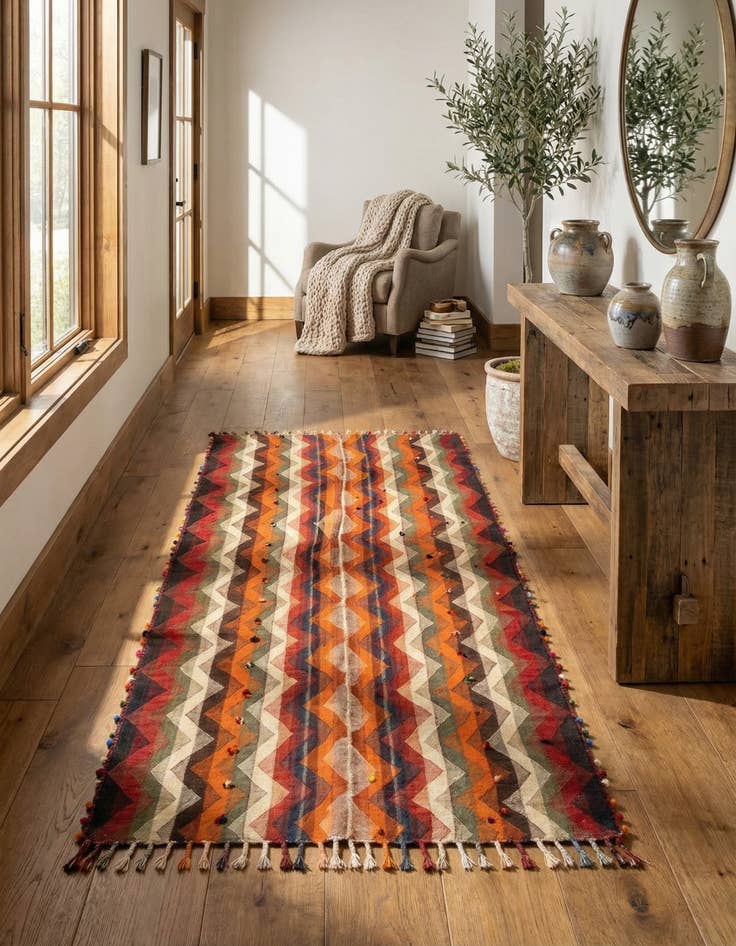 Detail image of 4' 8 x 8' 11 Jajim Runner Rug