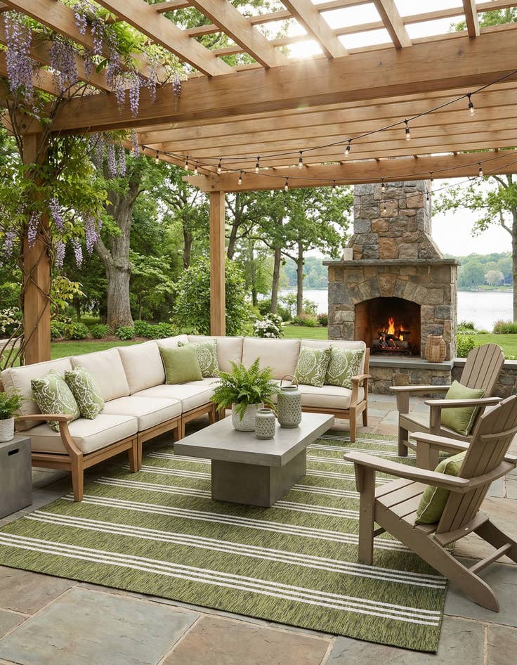 Detail image of 10' 8 x 10' 8  Washable Jill Zarin Anguilla Indoor / Outdoor Square Rug