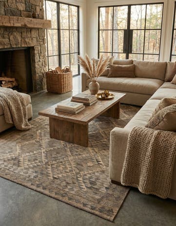 6' 8 x 9' 10 Hand Woven Kilim Maymana Wool Rug