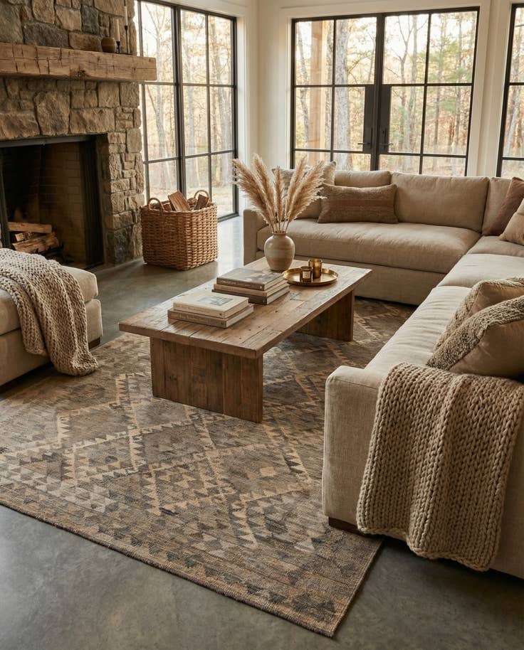 Detail image of 6' 8 x 9' 10 Hand Woven Kilim Maymana Wool Rug