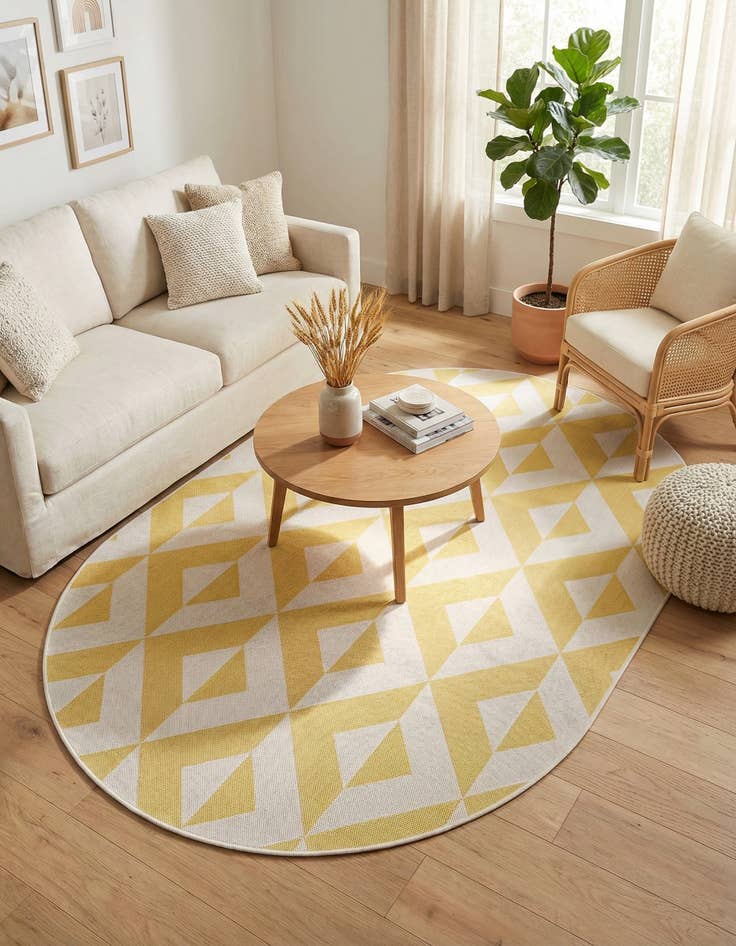 Detail image of 5' 3 x 8'  Washable Jill Zarin Napa Indoor / Outdoor Oval Rug