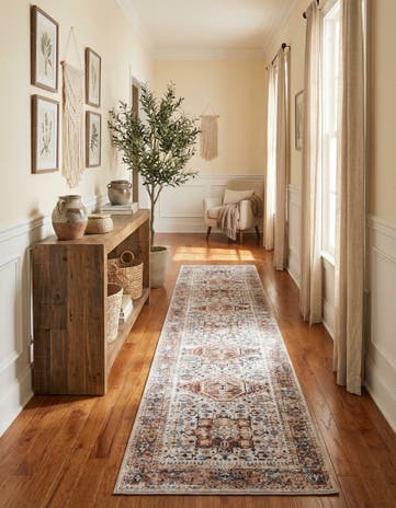 Ivory Almond Washable Yara Runner Rug