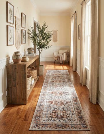 Ivory Almond Washable Yara Runner Rug