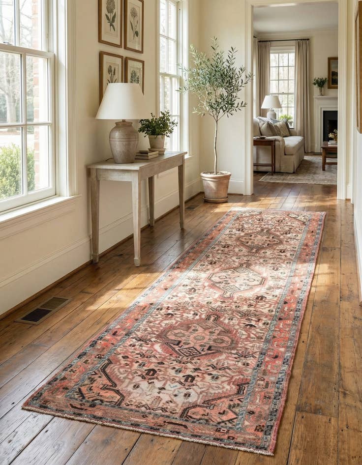 Detail image of 2' 8 x 8' 8  Hand Knotted Ultra Vintage Persian Wool Runner Rug