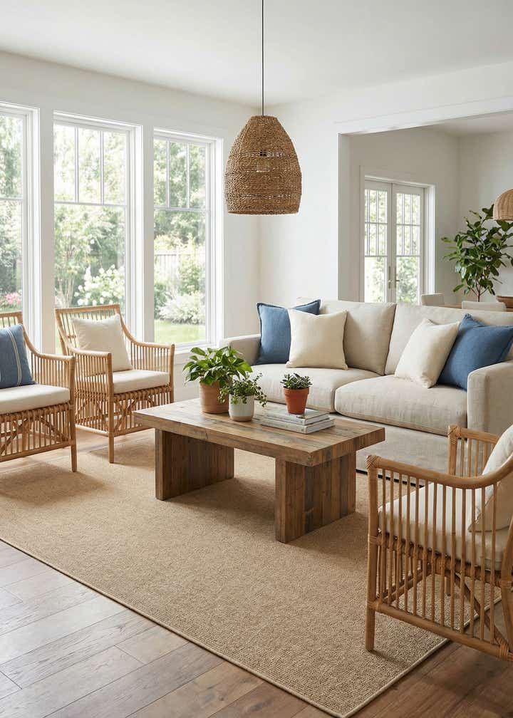 6' 1 x 9' Easy-Clean Solid Indoor / Outdoor Rug