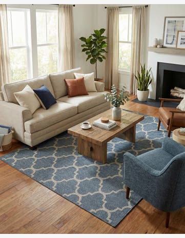 7' 10 x 10' Easy-Clean Trellis Indoor / Outdoor Rug