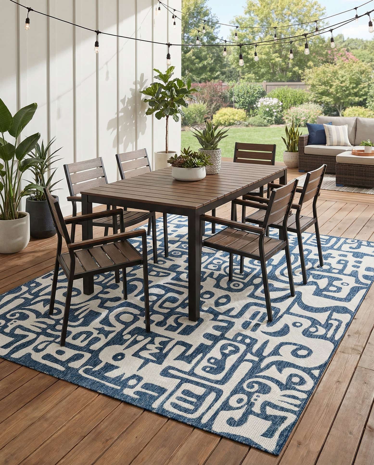 7' 10 x 10' Easy-Clean Modern Indoor / Outdoor Rug