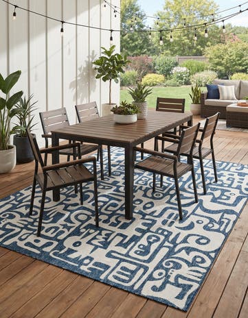 7' 10 x 10' Easy-Clean Modern Indoor / Outdoor Rug