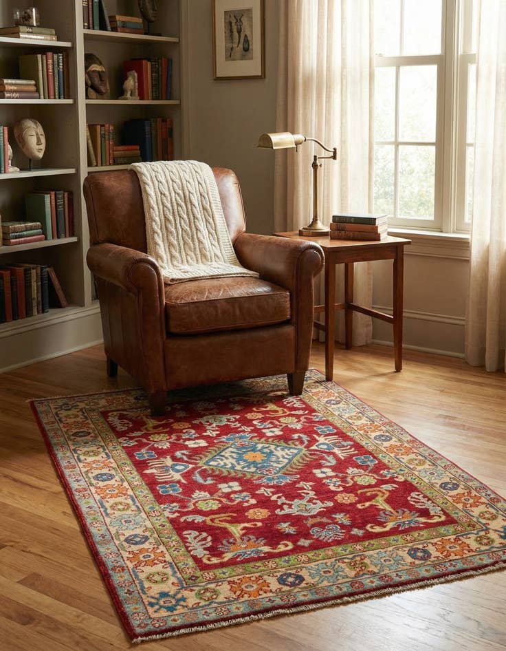 Detail image of 3' 4 x 5' 1  Hand Knotted Kazak Rug