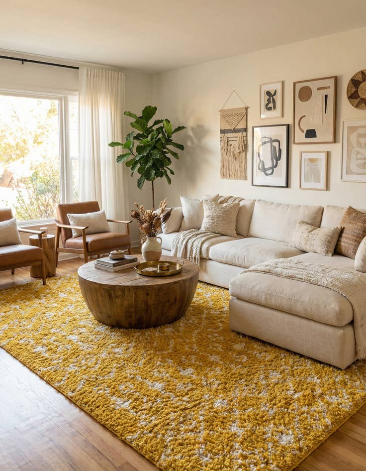 Detail image of 10' x 14' Moroccan Trellis Shag Rug