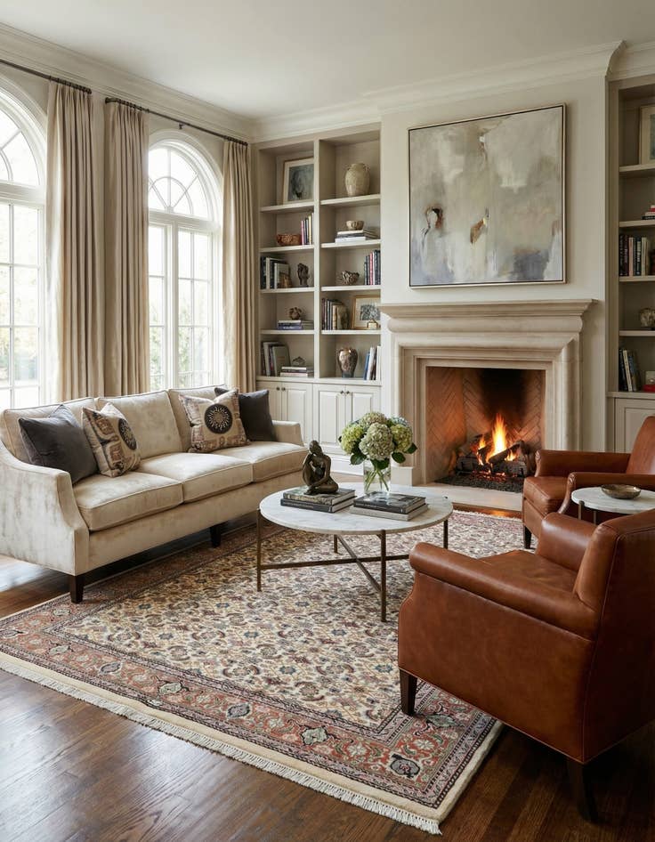 Detail image of 5' 9 x 10' 6  Hand Knotted Isfahan Wool Rug