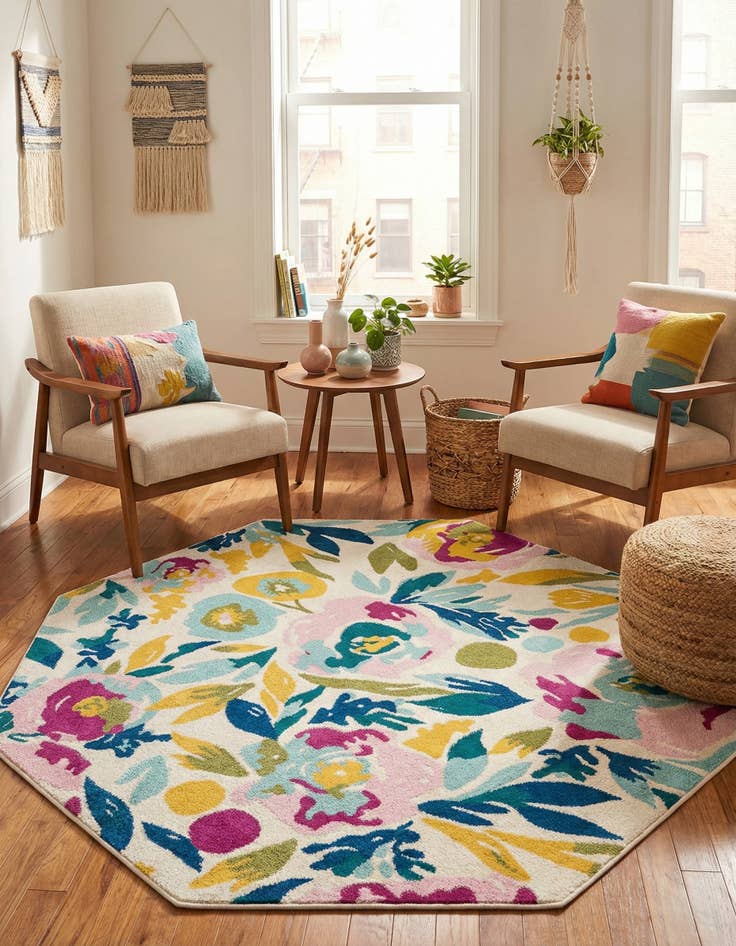 Detail image of  7' x 7' Bloom Octagon Rug