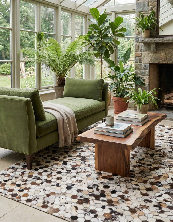 Detail image of 5' 1 x 8' 2 Cowhide Rug