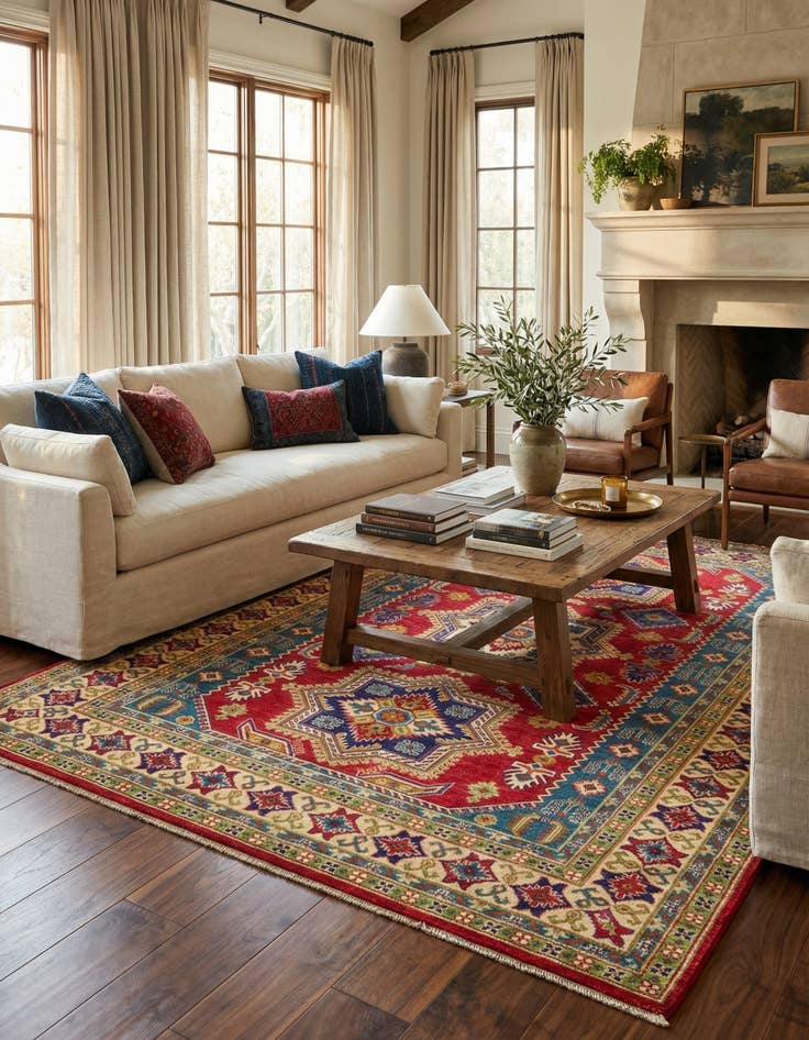 Detail image of  6' 9 x 9' 8  Hand Knotted Kazak Rug