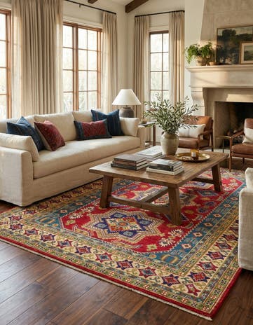 6' 9 x 9' 8 Hand Knotted Kazak Rug