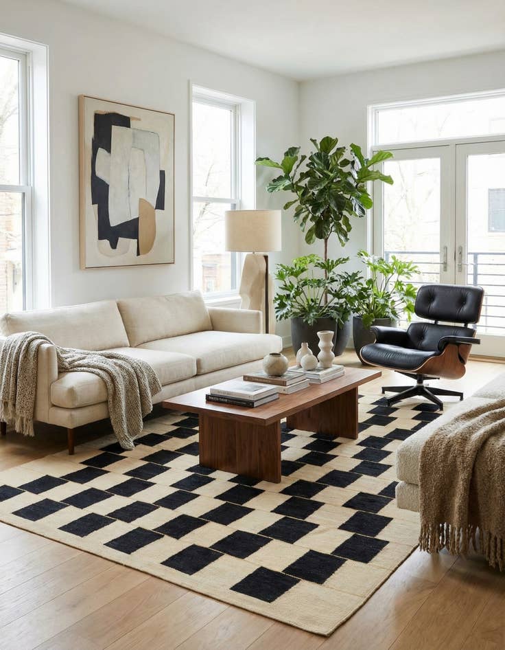 Detail image of 5' 10 x 7' 10  Hand Woven Kilim Modern Wool Rug