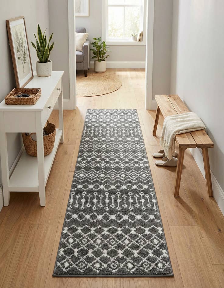 Detail image of 2' x 8' Moroccan Trellis Runner Rug