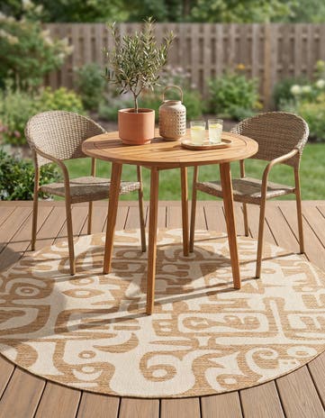 6' x 6' Easy-Clean Modern Indoor / Outdoor Round Rug