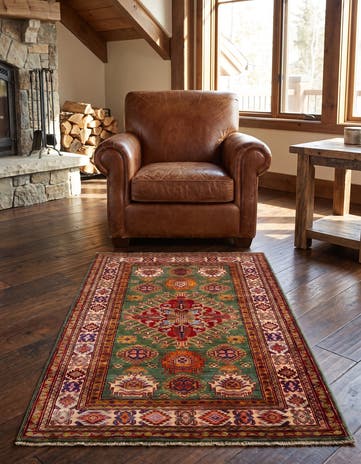 3' 5 x 5' Hand Knotted Kazak Rug