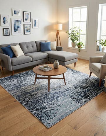 Blue and Gray Tucson Square Rug