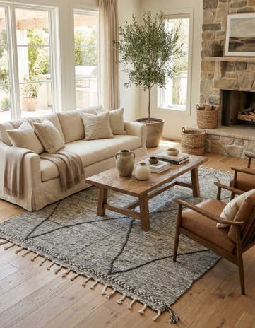 6' 2 x 10' Hand Knotted Moroccan Wool Rug