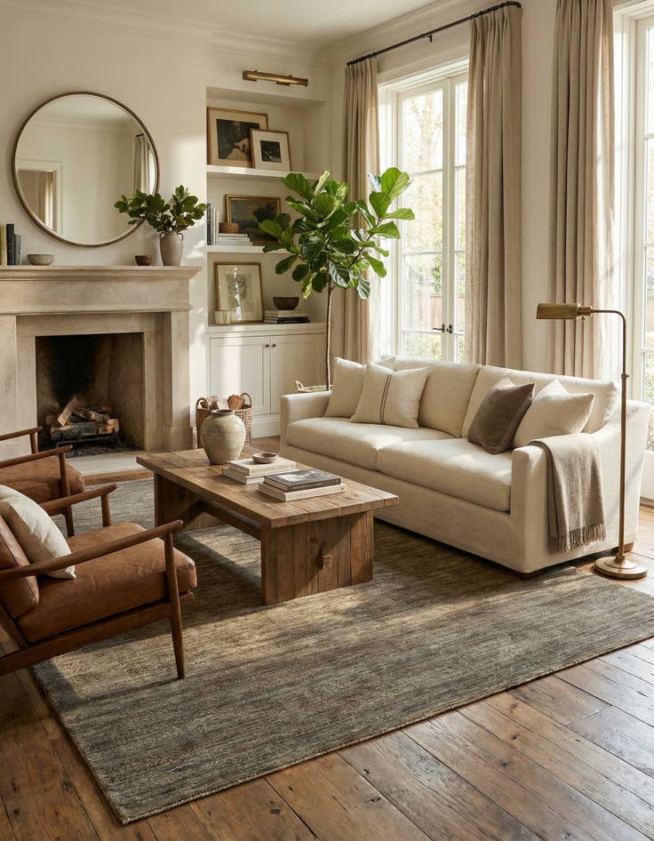 Detail image of 8' 2 x 9' 10  Hand Knotted Kamla Wool Rug