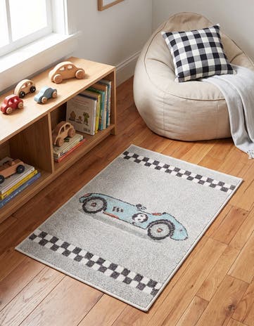 2' 2 x 3' Racecar Whimsy Kids Rug