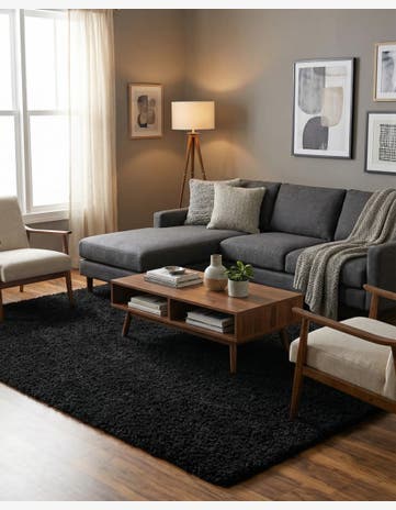 7' 10 x 11' Solid Shag Rug