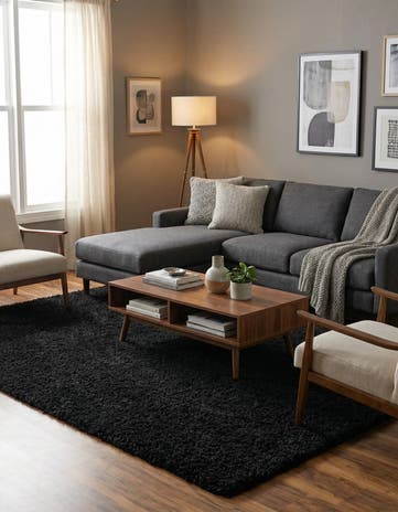 7' 10 x 11' Solid Shag Rug