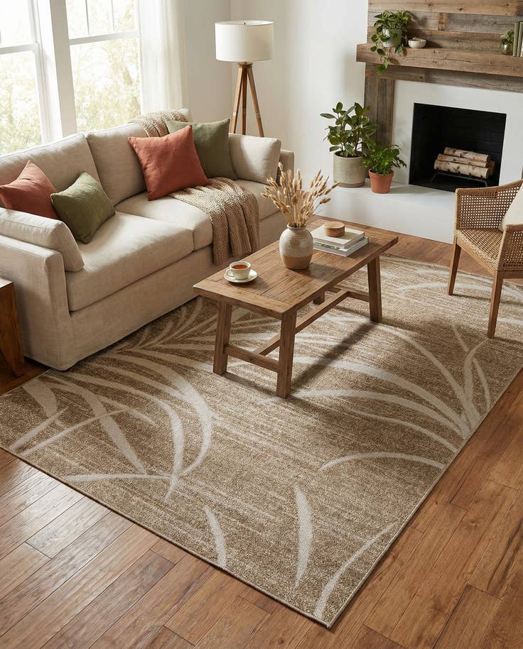 Detail image of 6' x 9' Easy-Clean Botanical Indoor / Outdoor Rug