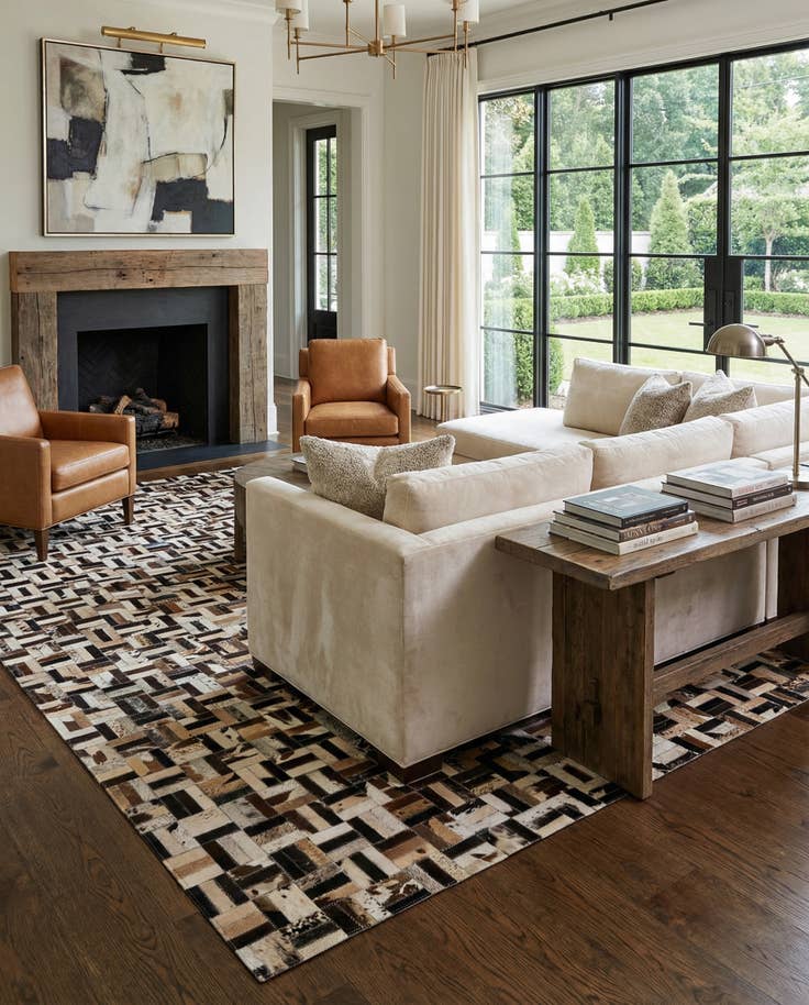 Detail image of 5' x 8' Cowhide - Patchwork Rug