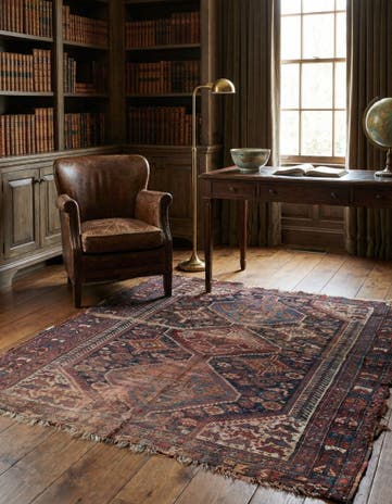 4' 3 x 5' Hand Knotted Shirvan Persian Wool Rug