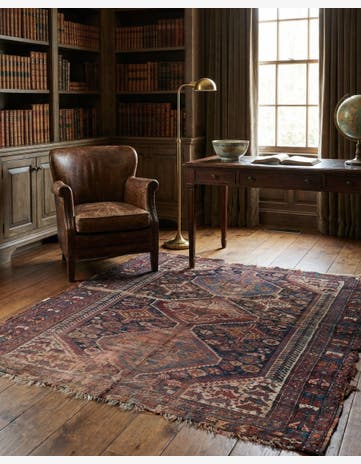 4' 3 x 5' Hand Knotted Shirvan Persian Wool Rug