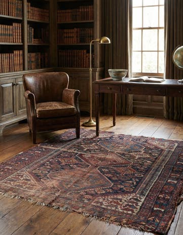 4' 3 x 5' Hand Knotted Shirvan Persian Wool Rug