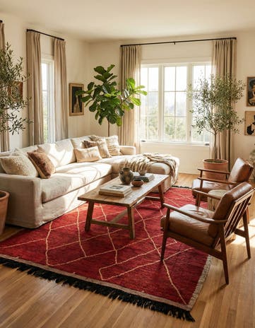 9' 2 x 12' 2 Hand Knotted Moroccan Wool Rug