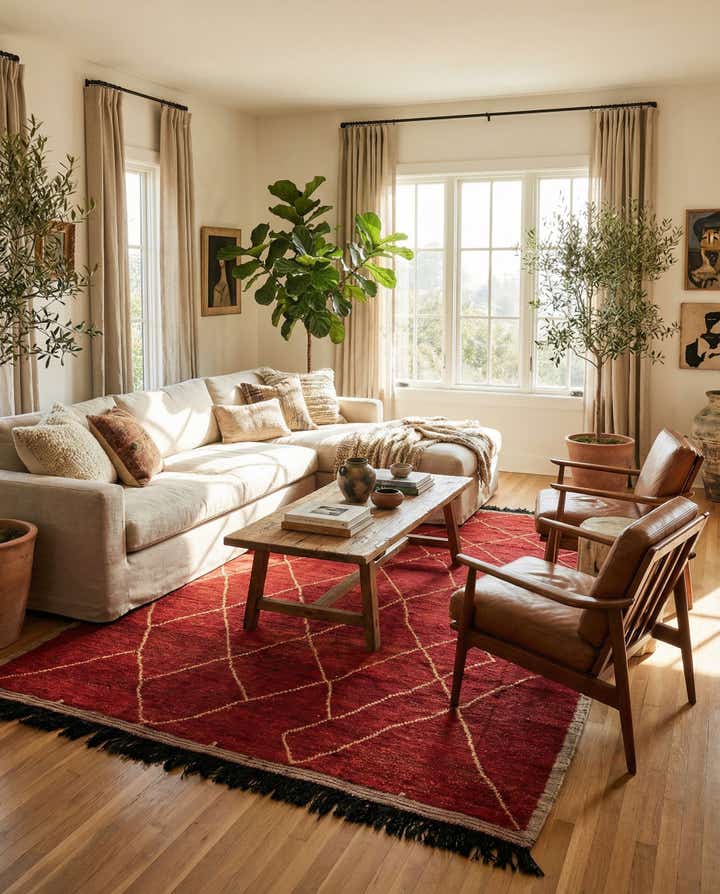 9' 2 x 12' 2 Hand Knotted Moroccan Wool Rug