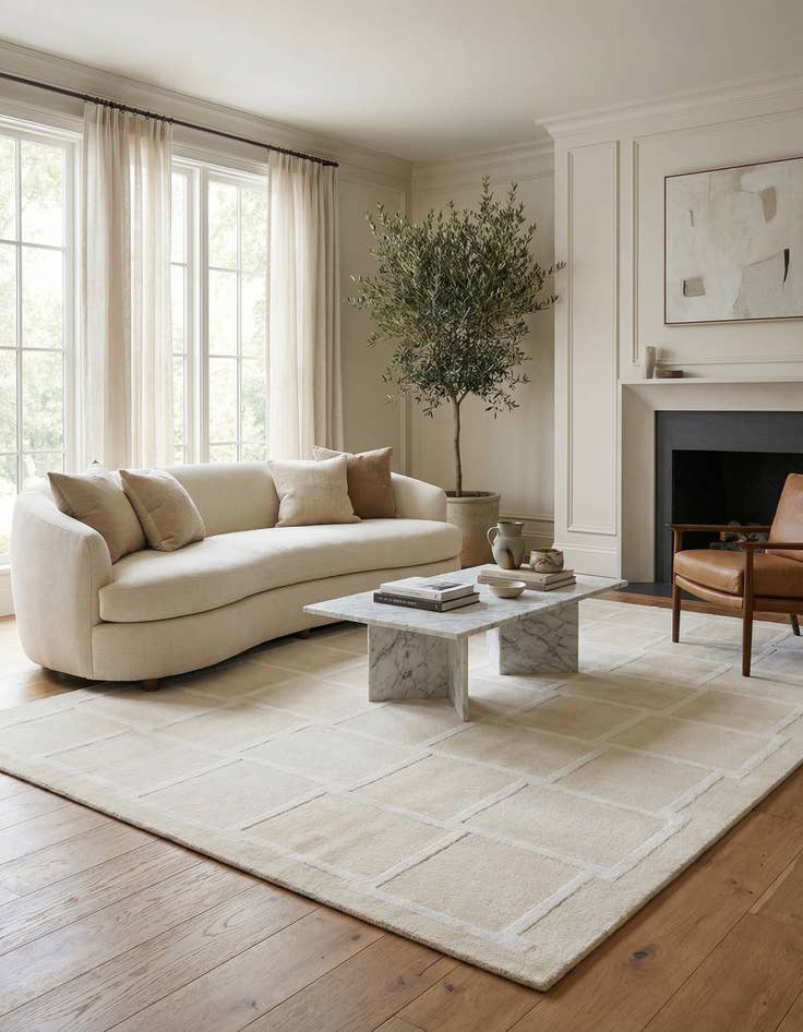 Detail image of 5' 7 x 8'  Hand Knotted Darya Wool Rug