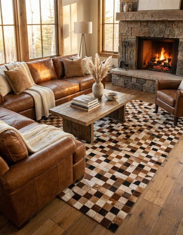 8' x 10' Cowhide Leather Rug