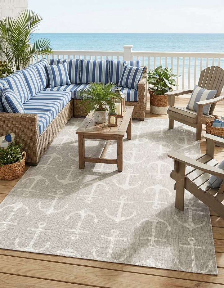 7' 10 x 11' Easy-Clean Coastal Indoor / Outdoo...