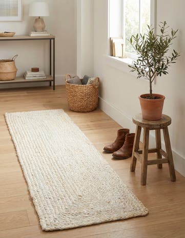 1' 2 x 4' 1 Handmade Braided Jute Table Runner Rug