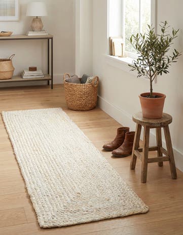 1' 2 x 4' 1 Handmade Braided Jute Table Runner Rug