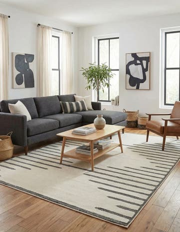 Ivory White Prismatic Rug