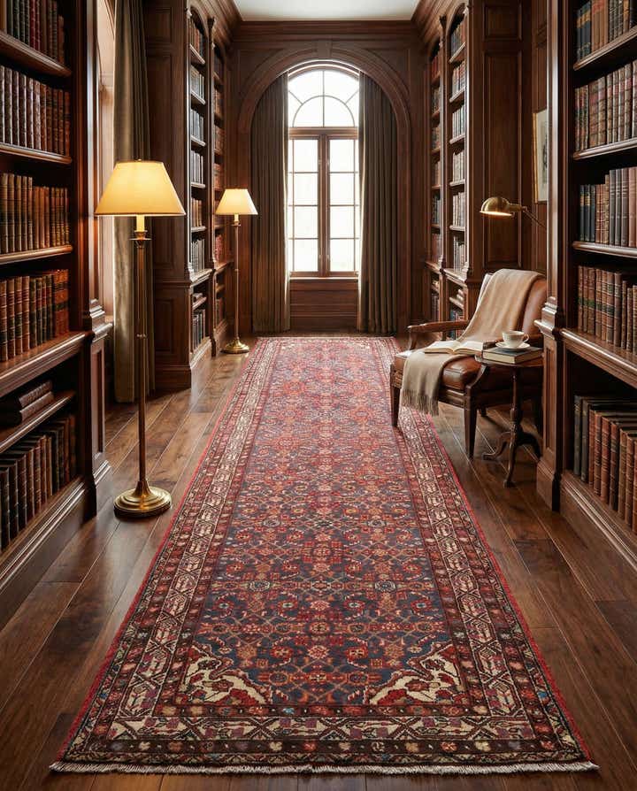 3' 8 x 13' Hamedan Runner Rug