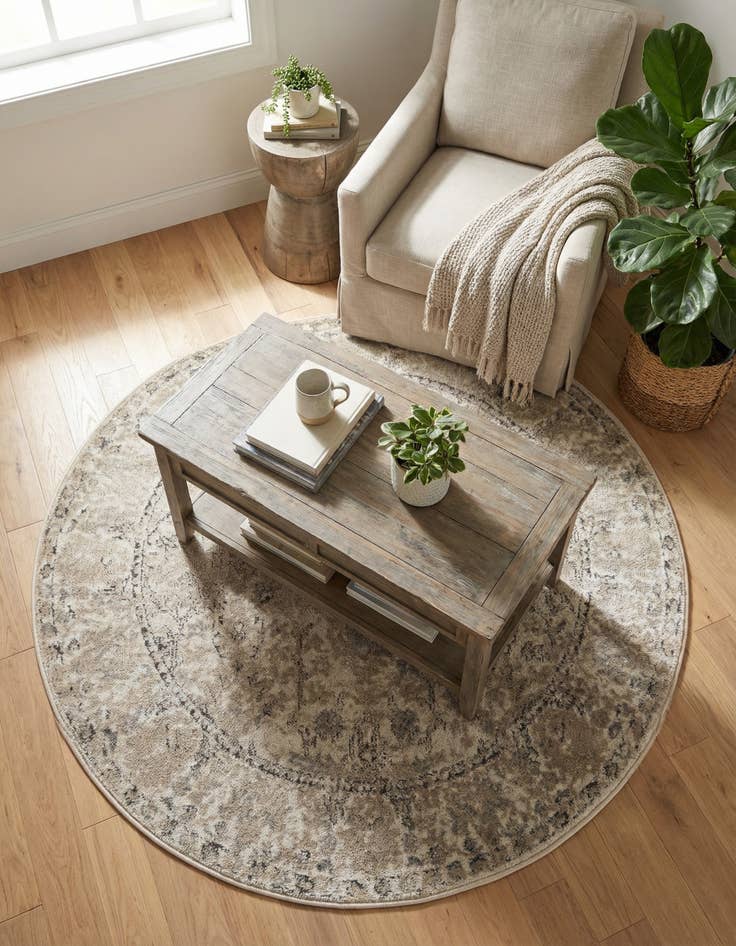 Detail image of 4' 1 x 4' 1 Oregon Round Rug